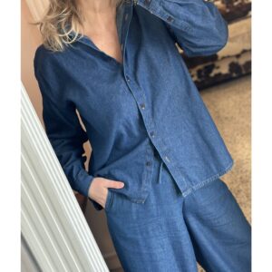 ICHI IHArcher Jeans Blouse Medium Blauw