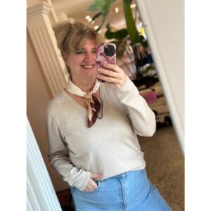 ICHI IHLuls V-Neck LS Melange Beige