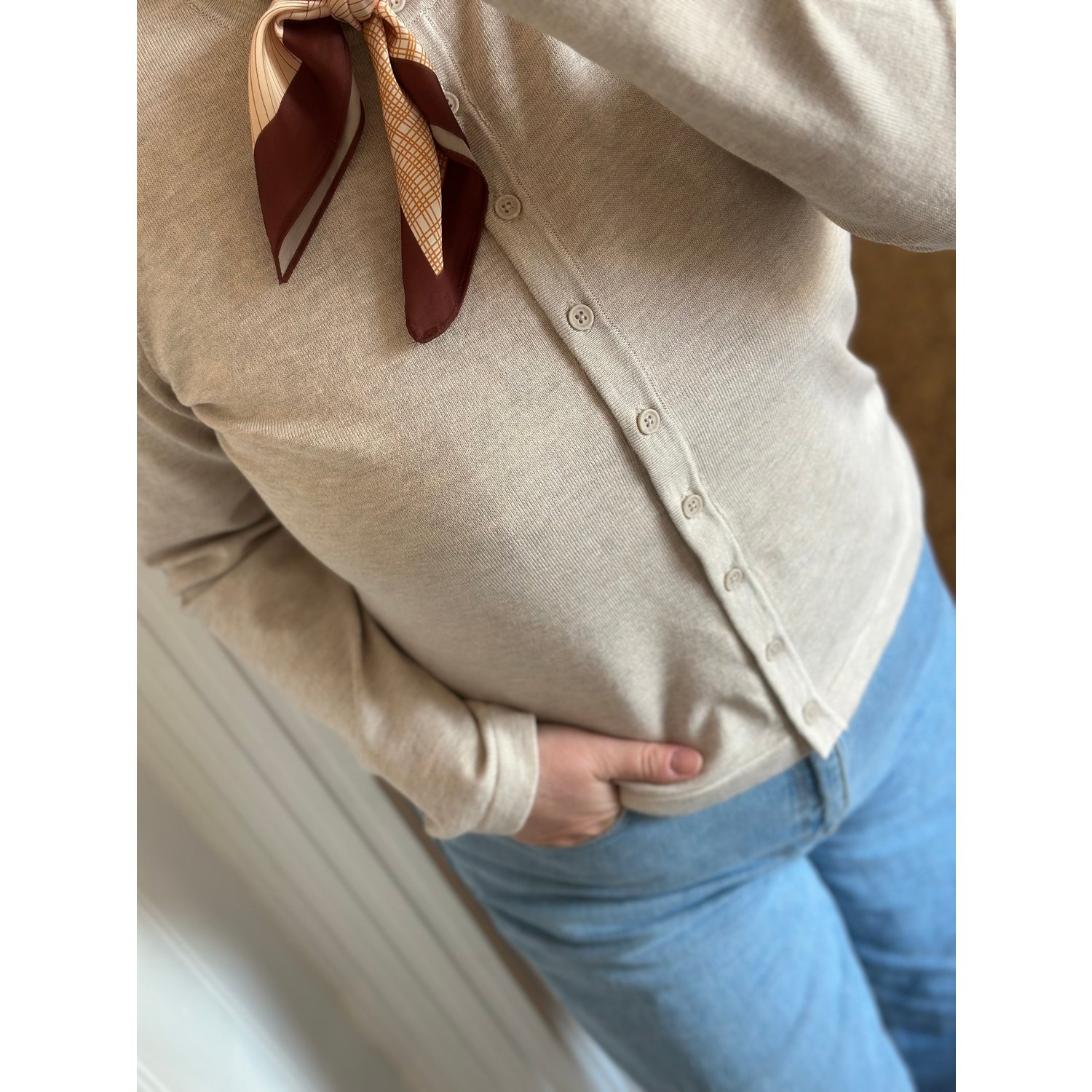 ICHI IHLuls O-Neck Vest Melange Beige