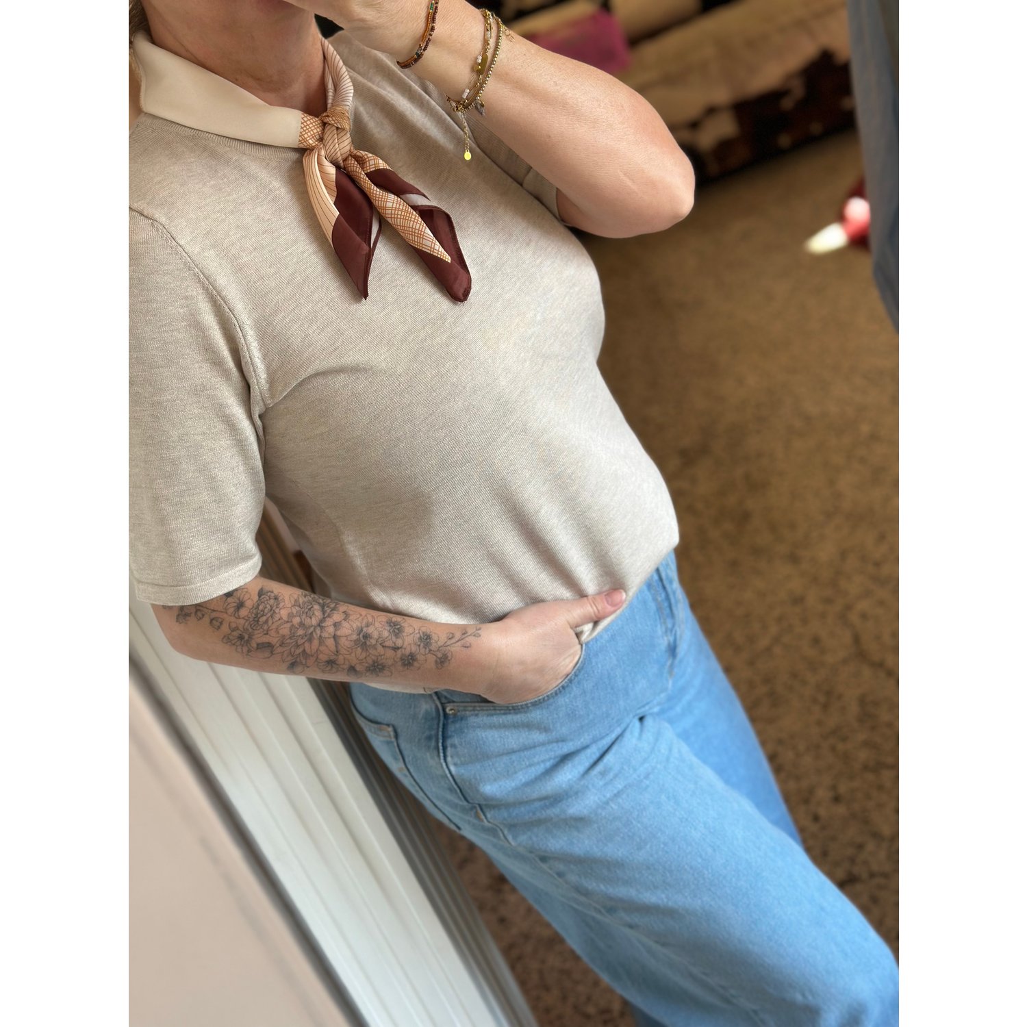 ICHI IHLuls O-Neck SS Melange Beige - Afbeelding 7