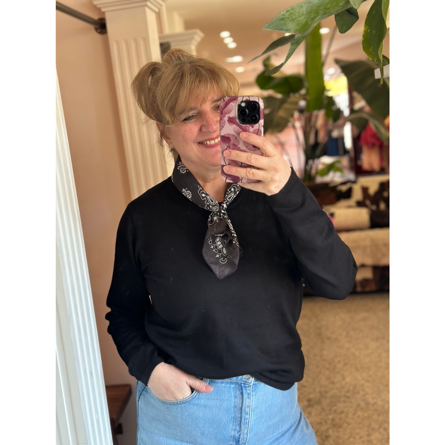 ICHI IHLuls O-Neck LS Zwart