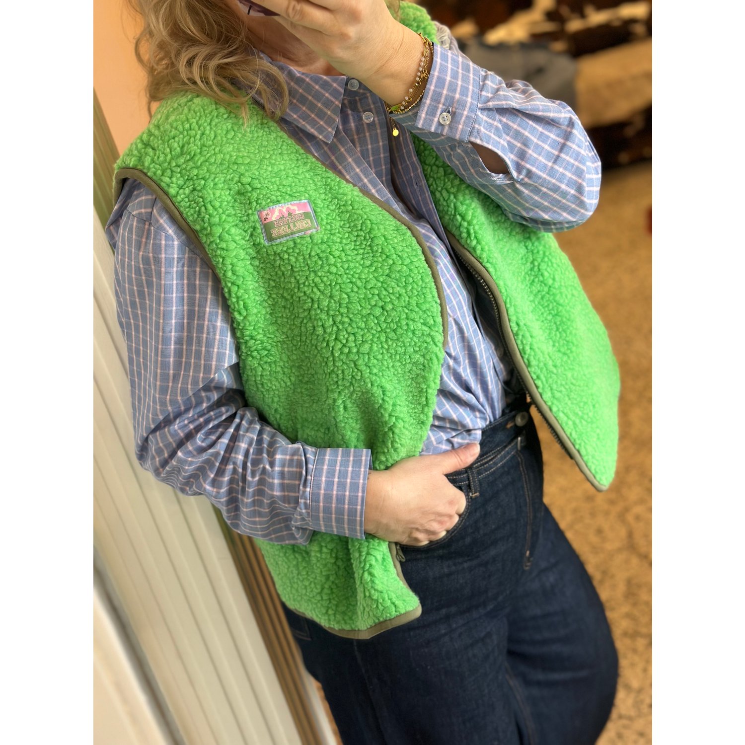 Culture CUcatina Teddy Waistcoat Groen | BijMaris