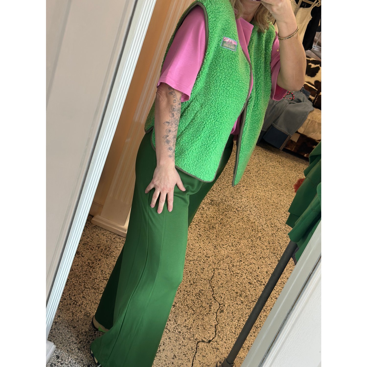 Culture CUcatina Teddy Waistcoat Groen | BijMaris