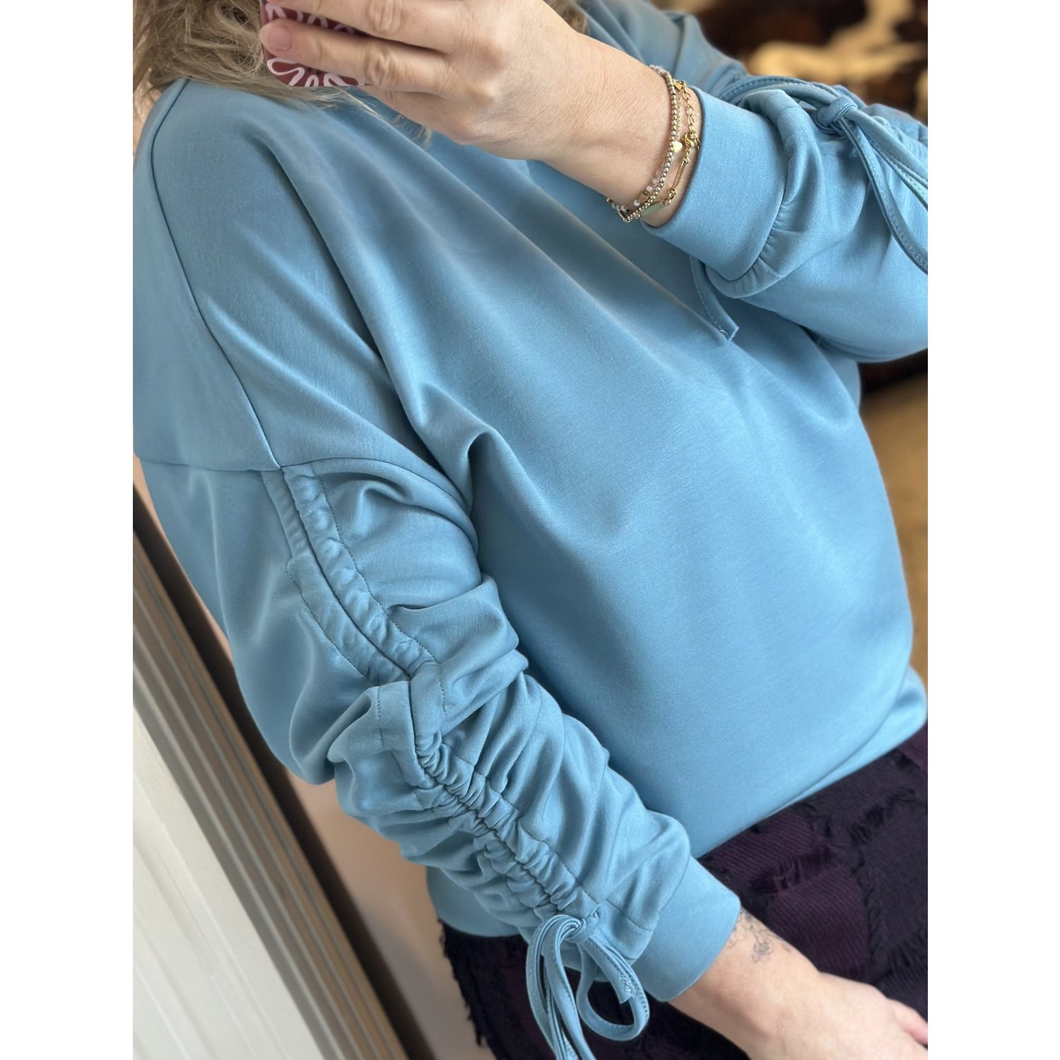 Fluresk Lior Sweater Adriatic Blauw