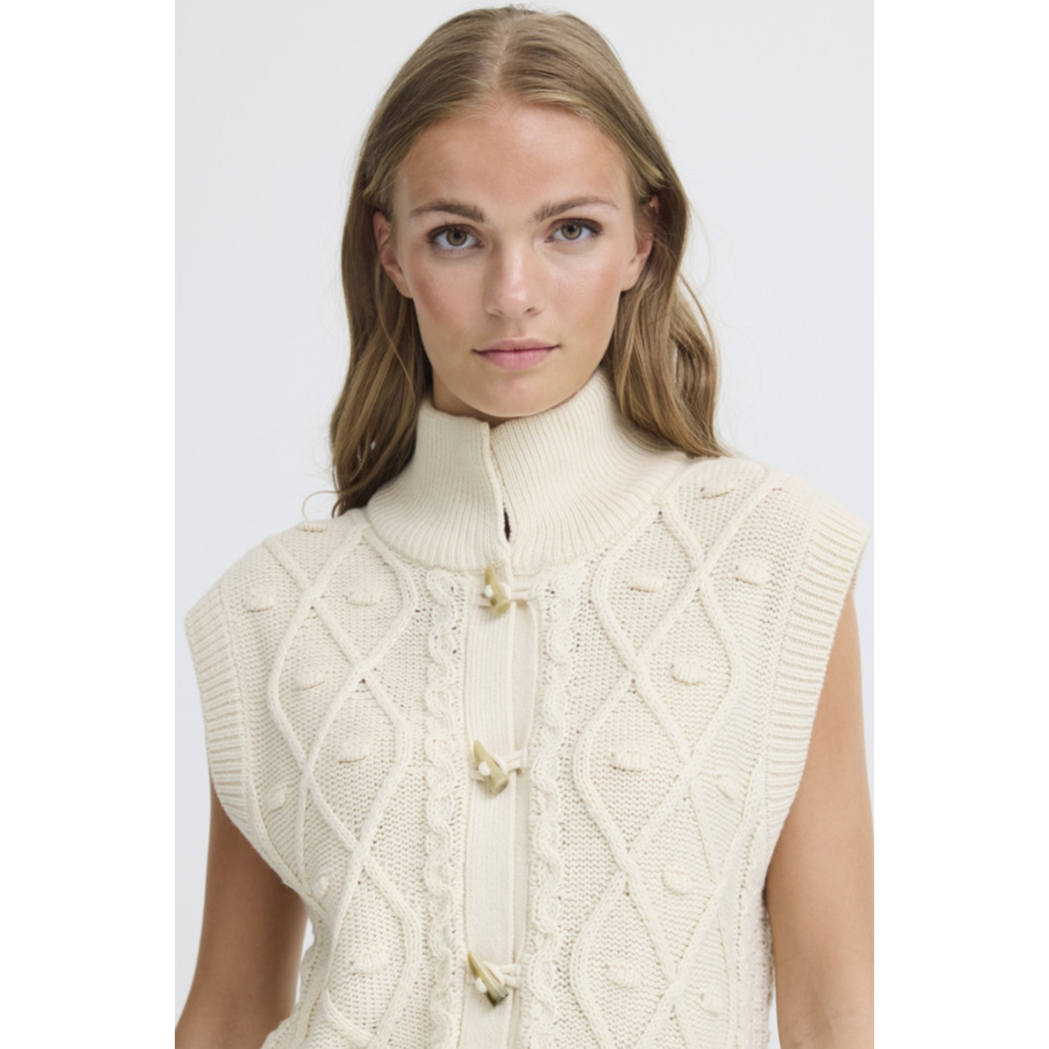 ICHI IHDestan Waistcoat Spencer Crème - Afbeelding 4