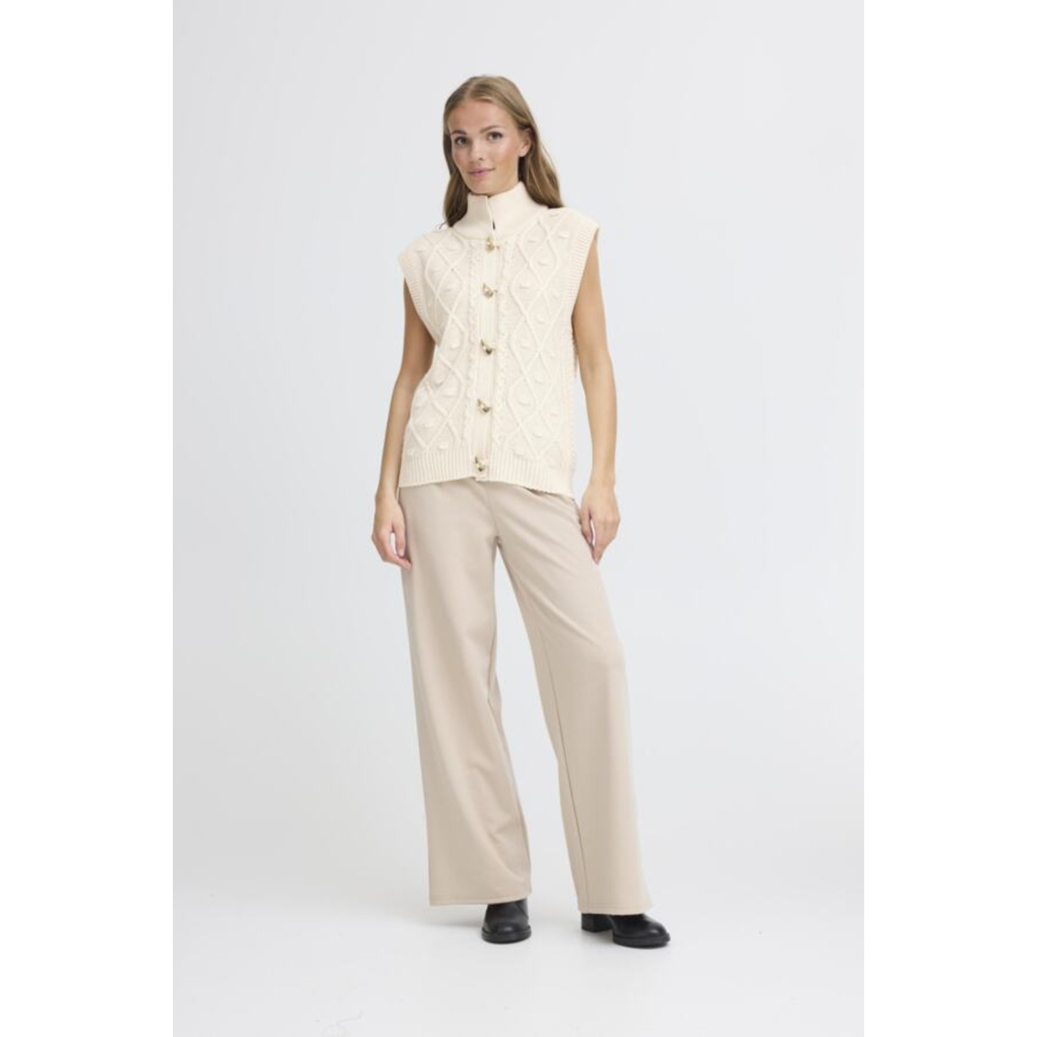 ICHI IHDestan Waistcoat Spencer Crème - Afbeelding 2