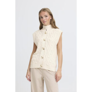 ICHI IHDestan Waistcoat Spencer Crème