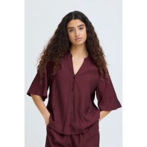 ICHI IHFalura Solid Blouse Burgundy Rood