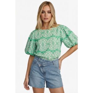 Fluresk Abbi Top Offwhite Groen