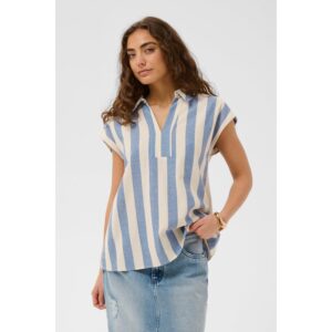 Culture CUKapina Blouse Top Gestreept Blauw Wit