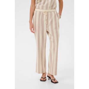Culture CUKapina Culotte Pants Gestreept Beige Wit