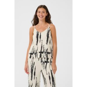 Culture CUOra Strap Top Zwart Wit