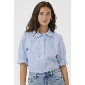 Culture CUAnnille SS Blouse Blauw Wit