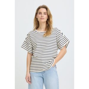 Pulz PZCamilla Gestreept T-Shirt Zwart Wit