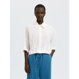 Selected SLFCleo Regular 3/4 Cropped Blouse Wit