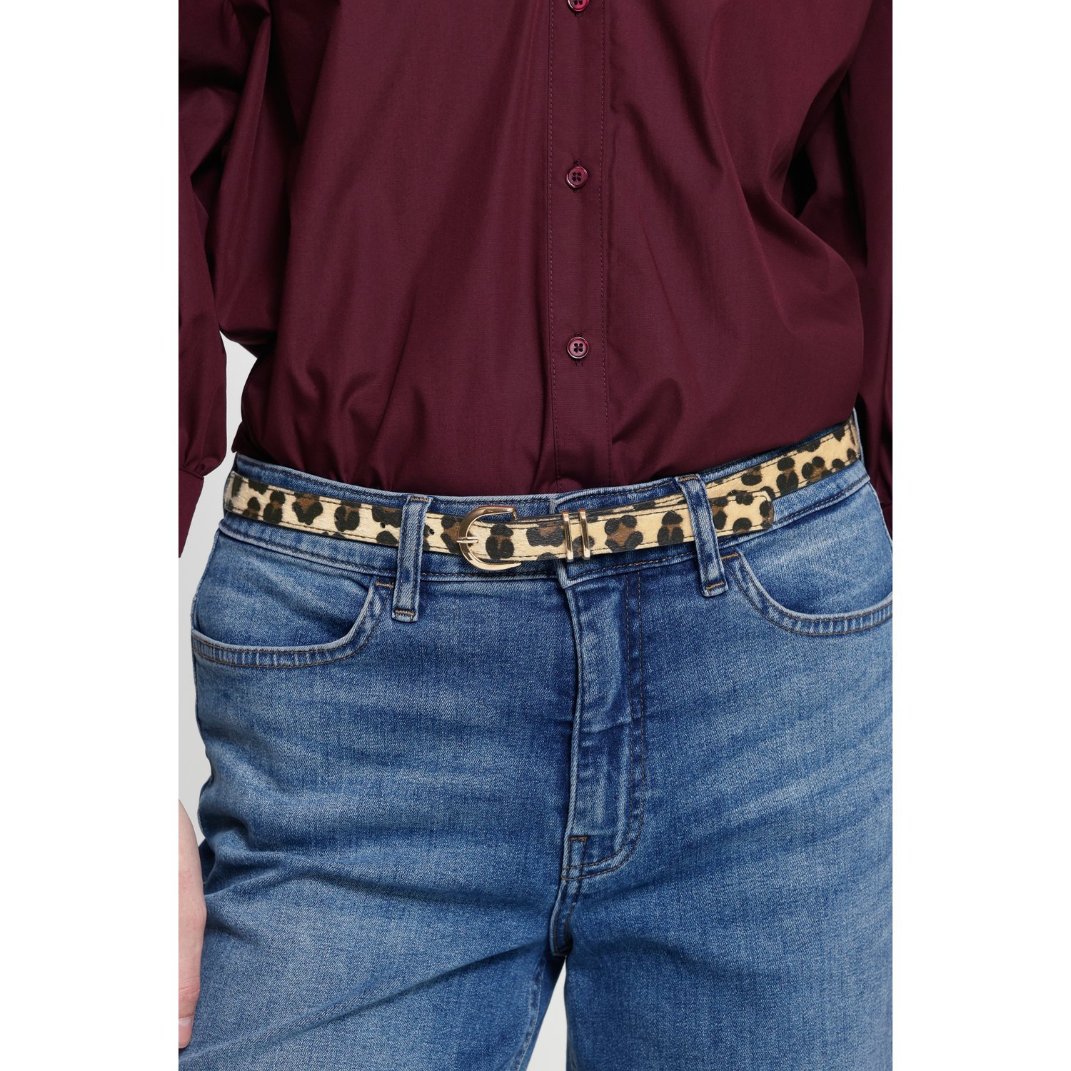 ICHI IAConnie Leopard Riem Bruin