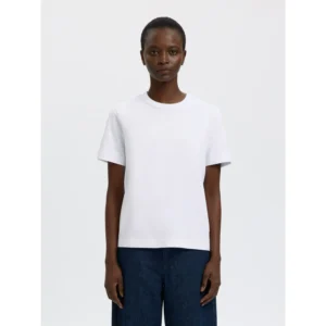 Selected Women SLFMila SS Embroidery T-Shirt Wit