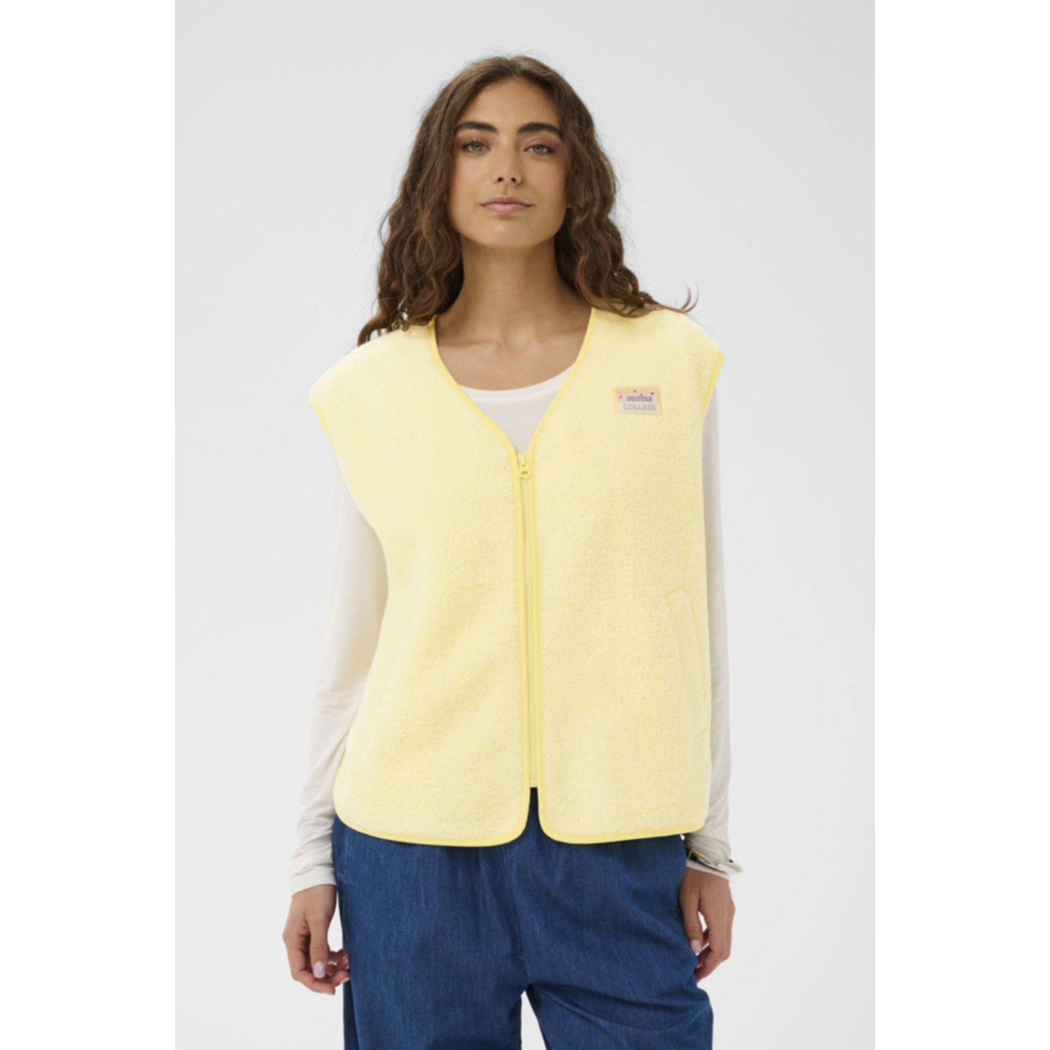 Culture CUcatina Teddy Waistcoat Geel - Afbeelding 4