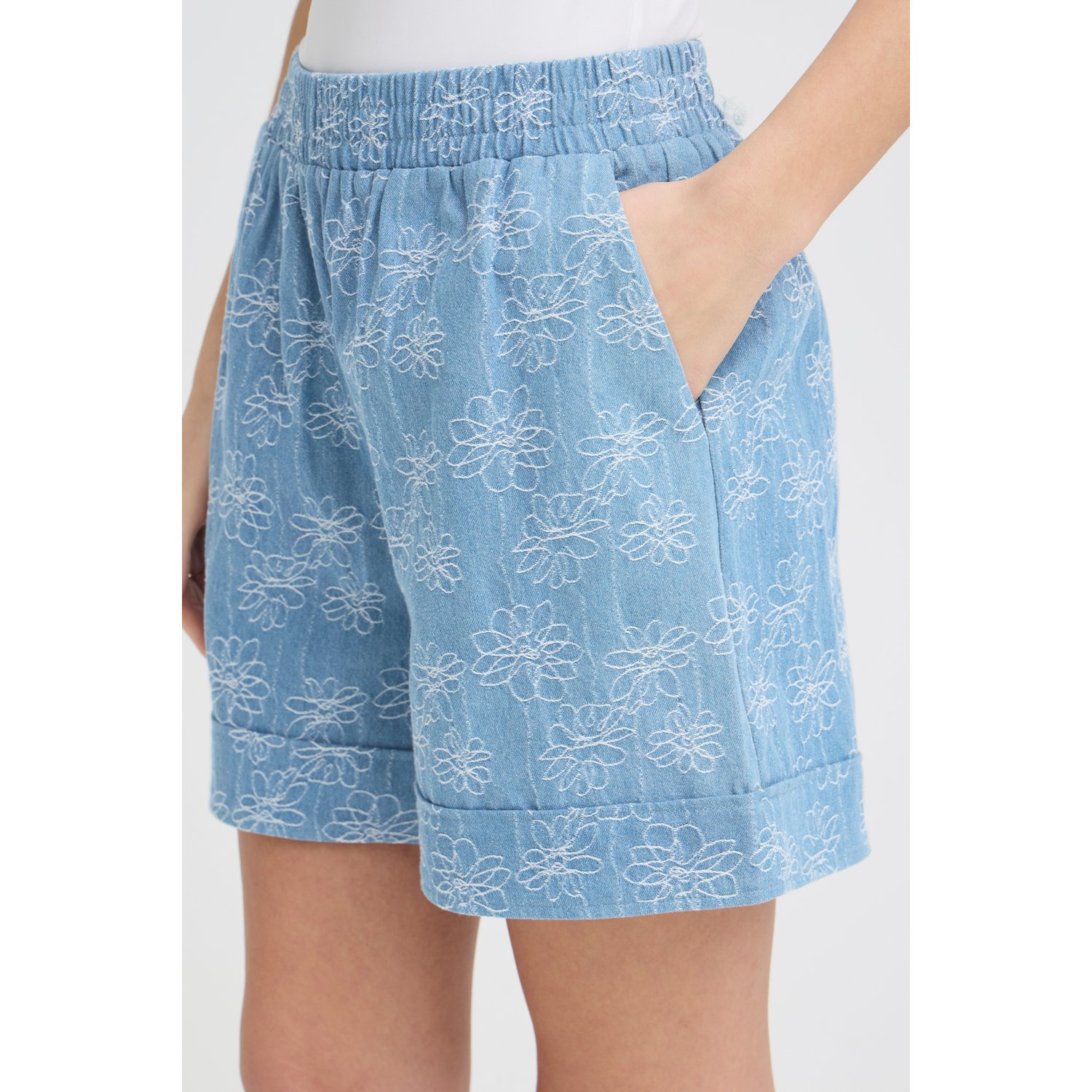ICHI IHOdette Denim Shorts Licht Blauw - Afbeelding 6