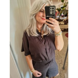 Pulz PZLuca Boxy Blouse Bruin