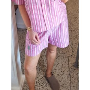 ICHI IHIndra Striped Shorts Wit Roze
