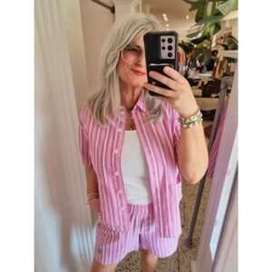 ICHI IHIndra Striped Blouse Wit Roze