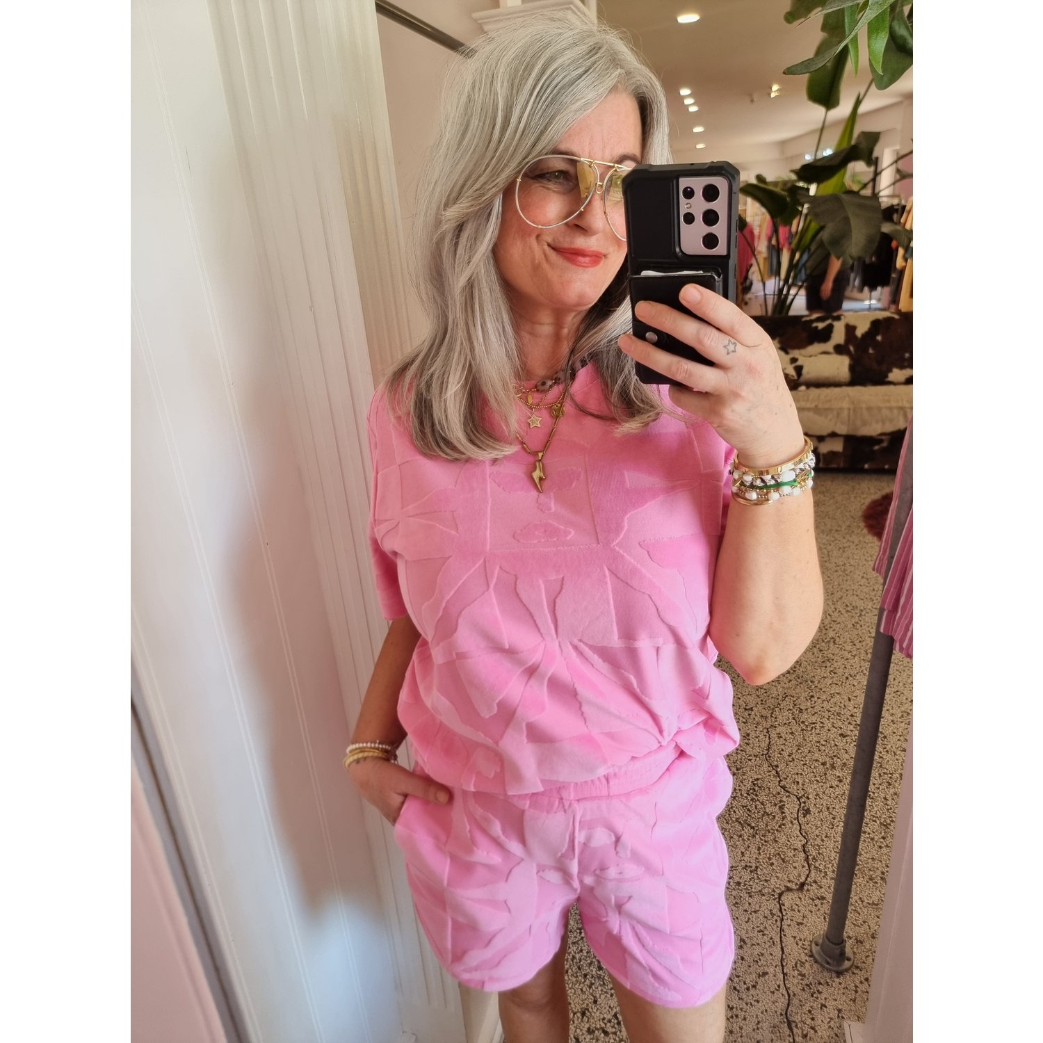 ICHI IHNabi SS Shirt Roze
