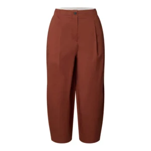Selected SLFBarrel Carmen HW Cropped Broek Mahony Rood