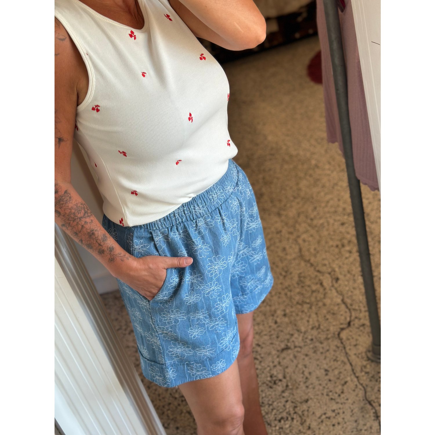 ICHI IHPalma Rode Cherries Tanktop Wit - Afbeelding 8
