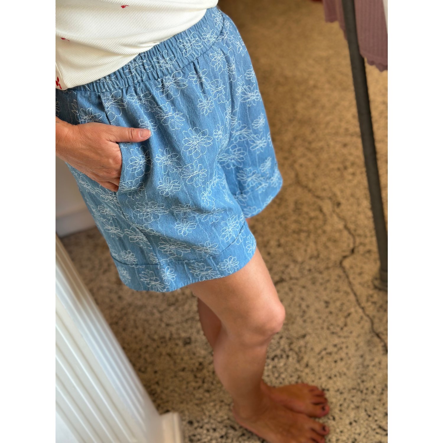ICHI IHOdette Denim Shorts Licht Blauw