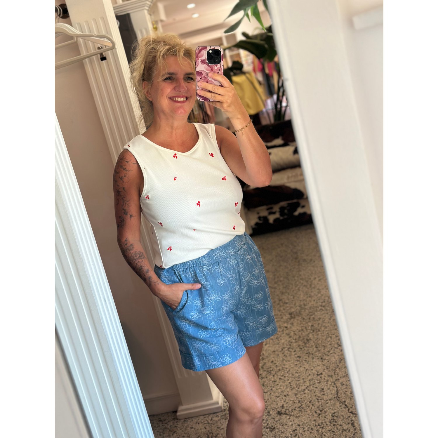 ICHI IHOdette Denim Shorts Licht Blauw - Afbeelding 2