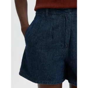 Selected Women SLFHanny HW Denim Shorts Blauw