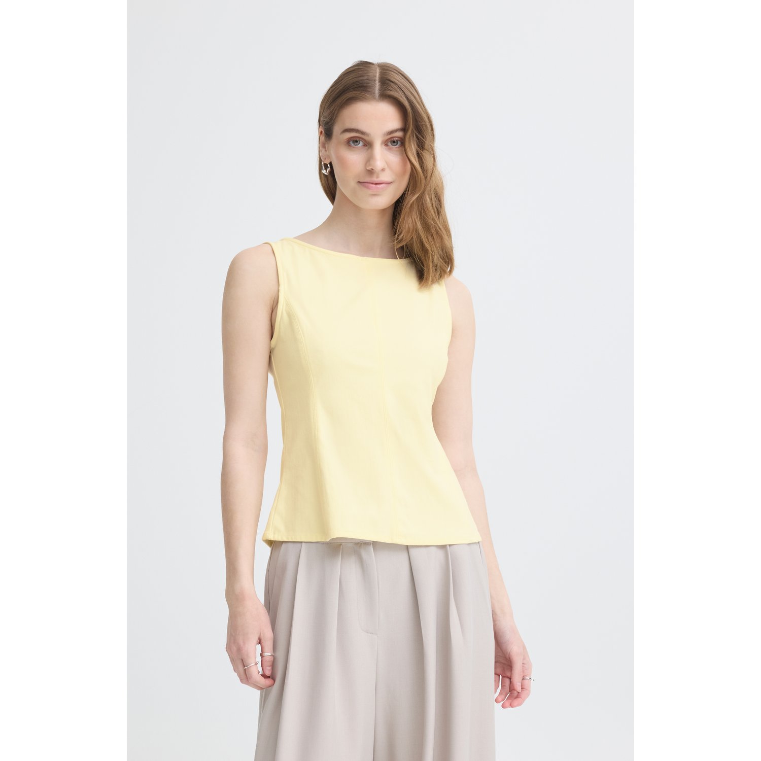 ICHI IHKate Denim Top Zacht Geel