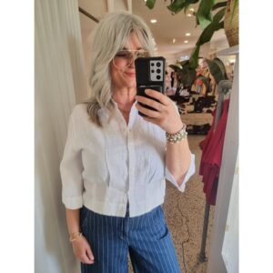 Selected SLFCleo Regular 3/4 Cropped Blouse Wit