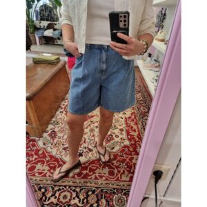 Selected SLFWide Merle-Kori HW Jeans Shorts Licht Blauw