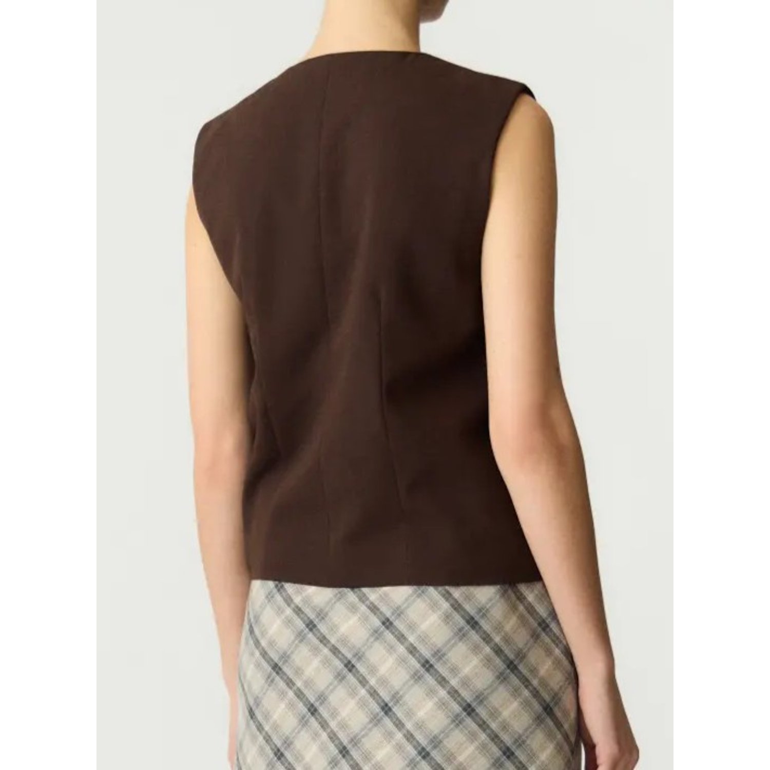 YAS Toril SL Waistcoat Top Bruin - Afbeelding 2