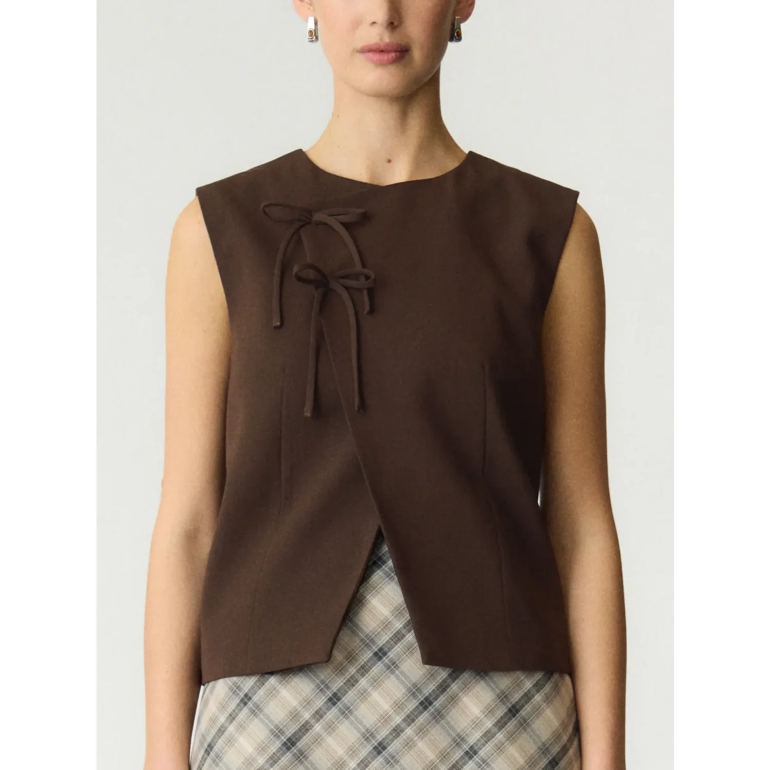YAS Toril SL Waistcoat Top Bruin - Afbeelding 3