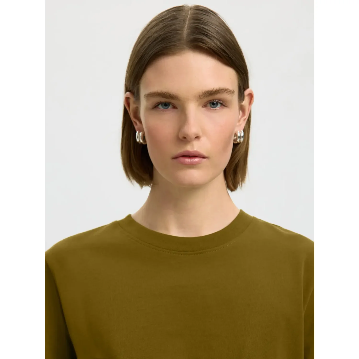 Selected SLWEssential SS Boxy T-Shirt Fig Groen - Afbeelding 2