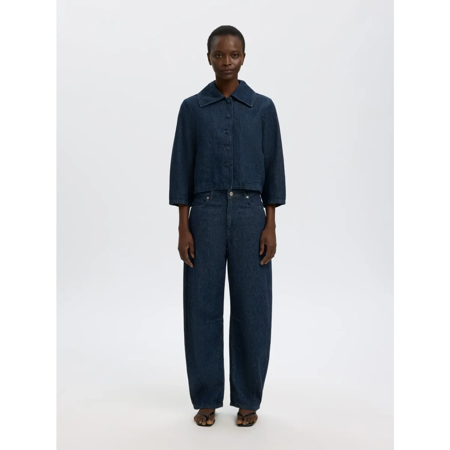 Selected SLFLoose Barrel Hanny MS Jeans Donker Blauw - Afbeelding 3