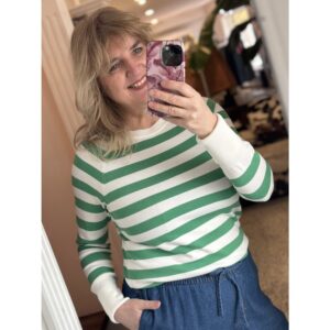 B.young BYMmorla Striped Top Wit Groen