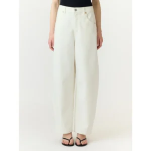 YAS Lua HW Barrel Ankel Jeans Ecru Wit