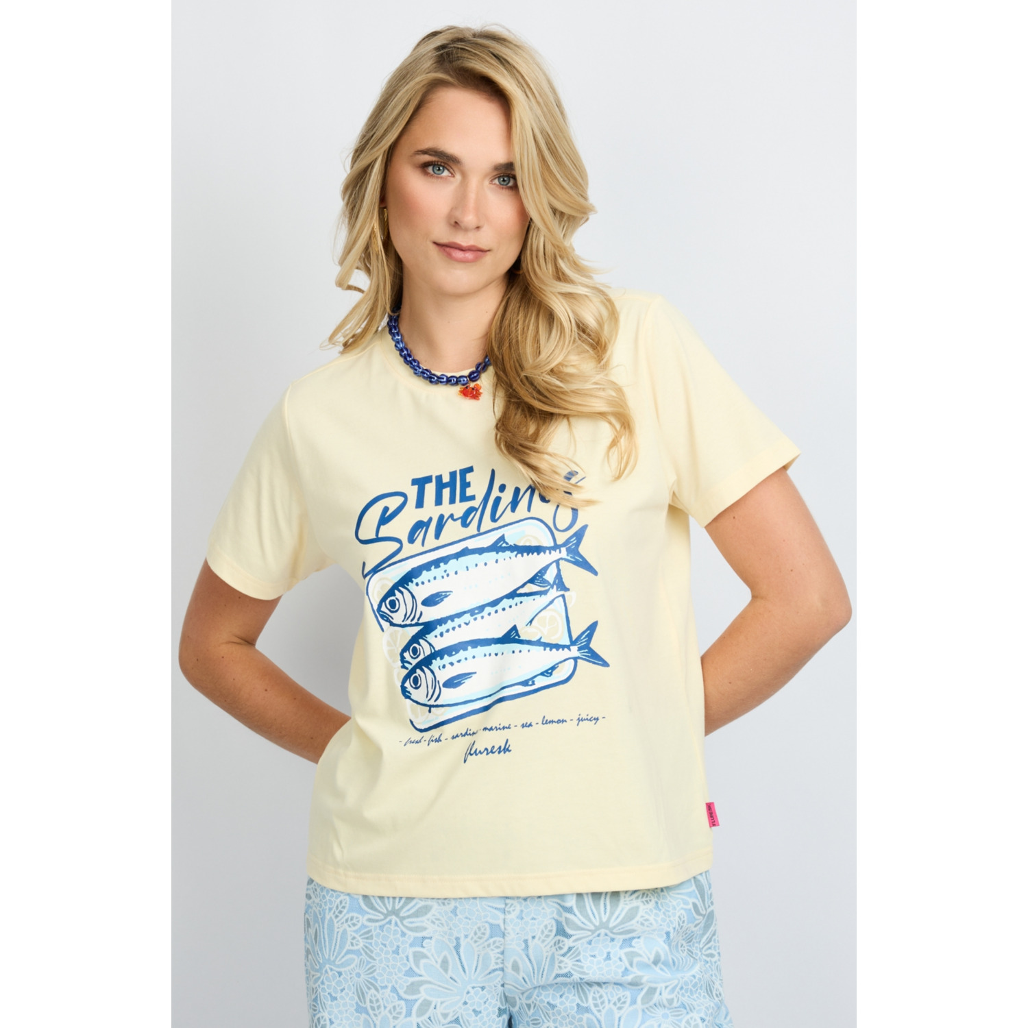 Fluresk Lianet Sardines T-Shirt Geel - Afbeelding 4