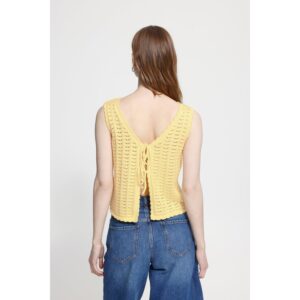 ICHI IHDosia WA Crochet Top Zacht Geel