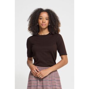 ICHI IHLuls O-Neck SS Top Chocolate Torte