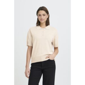 ICHI IHLuls Polo SS Oatmeal Melange