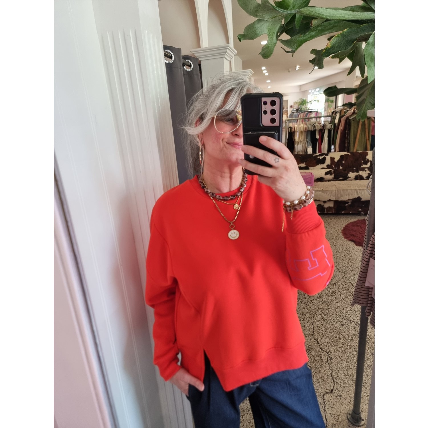 Culture CUangela Charlie Sweater Rood - Afbeelding 7