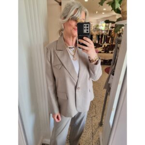 Culture CUAllegra Pinstripe Blazer Zand Beige