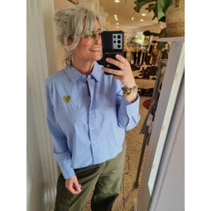 Culture CUEbony Cropped Blouse Striped Blauw Wit