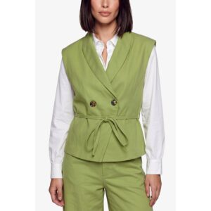 Fluresk Luen Gilet Fern Groen