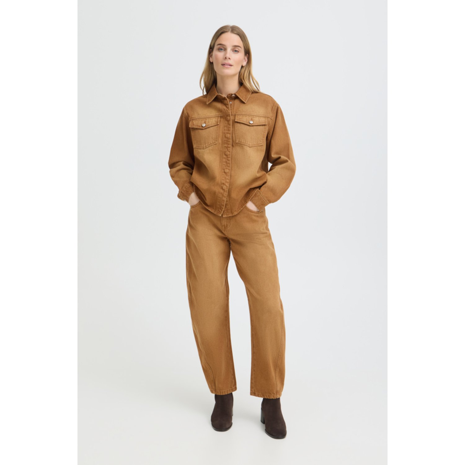 Pulz PZDorit Jeans Blouse Sudan Brown - Afbeelding 2